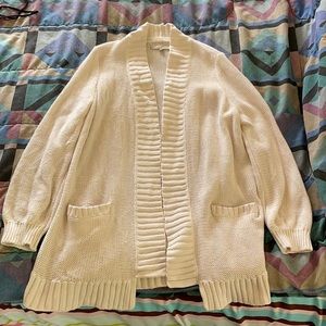 LOFT Cream Knit Cardigan
